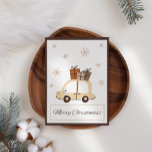 Cartão de Natal de Negócios Bonito e Divertido<br><div class="desc">Cartão de Natal De Carro Bonito. Adicione sua própria mensagem ao fundo.</div>