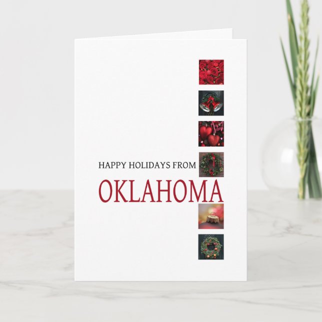 Cartão de Natal de Oklahoma, específico do estado (Frente)