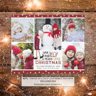 Cartão de Natal de orçamento Cute Elf 5 Foto