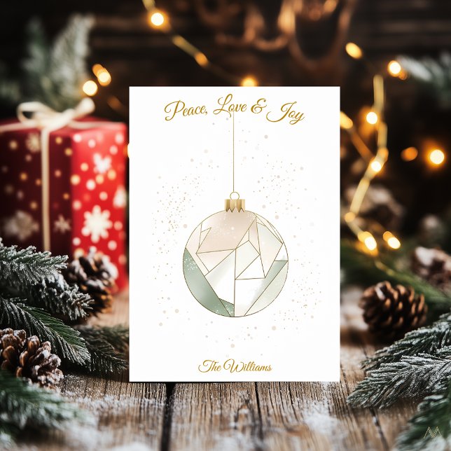 Cartão de Natal de Ornamento Geométrico Minimalist (Criador carregado)