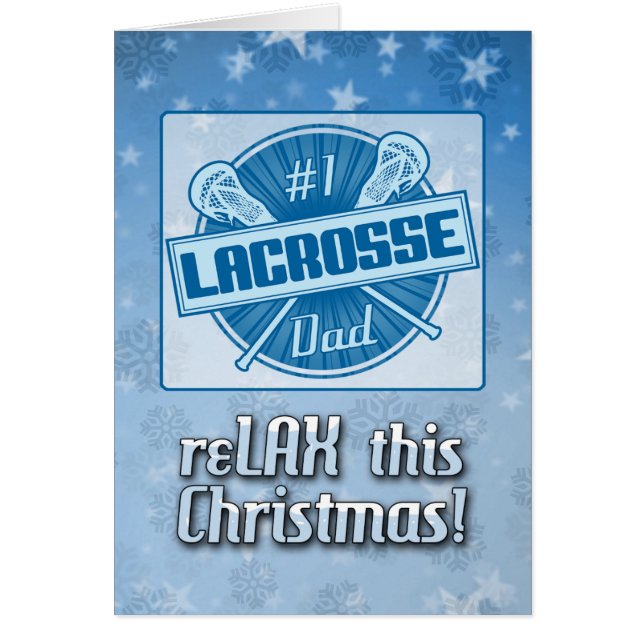Cartão de Natal de Pai Lacrosse nº 1, personalizáv (Frente)