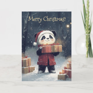 Cartão de Natal de Panda Bonito
