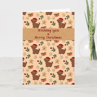 Cartão de Natal de Pão de Mel do Cachorrinho Capri