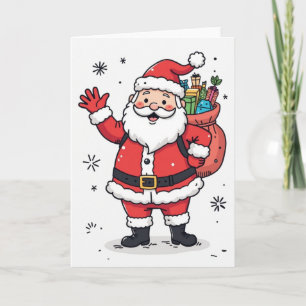Cartão de Natal de Papai Noel Alegre – Em Branco P