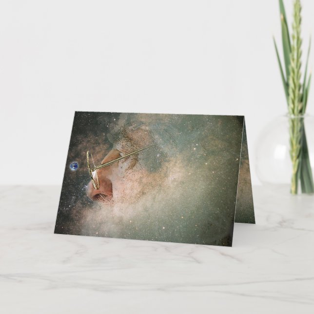 Cartão de Natal de Papais noeis Cósmicos (Frente)