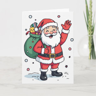 Cartão de Natal de Papais noeis de Jolly - Feriado