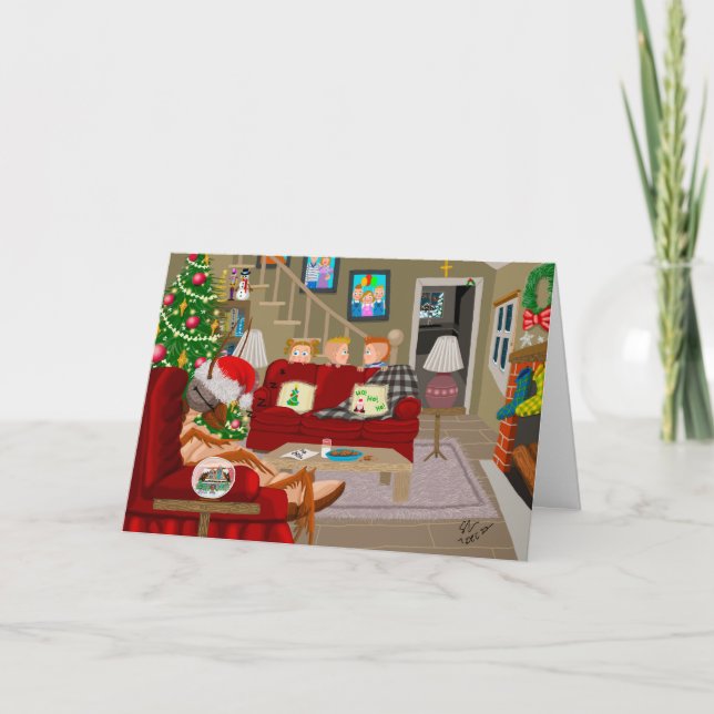 Cartão de Natal de Papais noeis Surpresa (Frente)