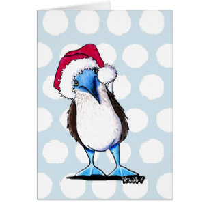Cartão de Natal de pássaro Booby papais noeis