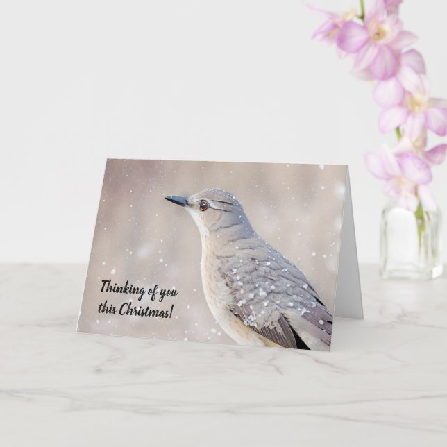 Cartão de Natal de Pássaro de Neve bonito (Orquídea)