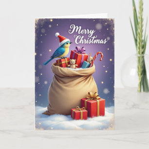 Cartão de Natal de Pássaro Estrelado
