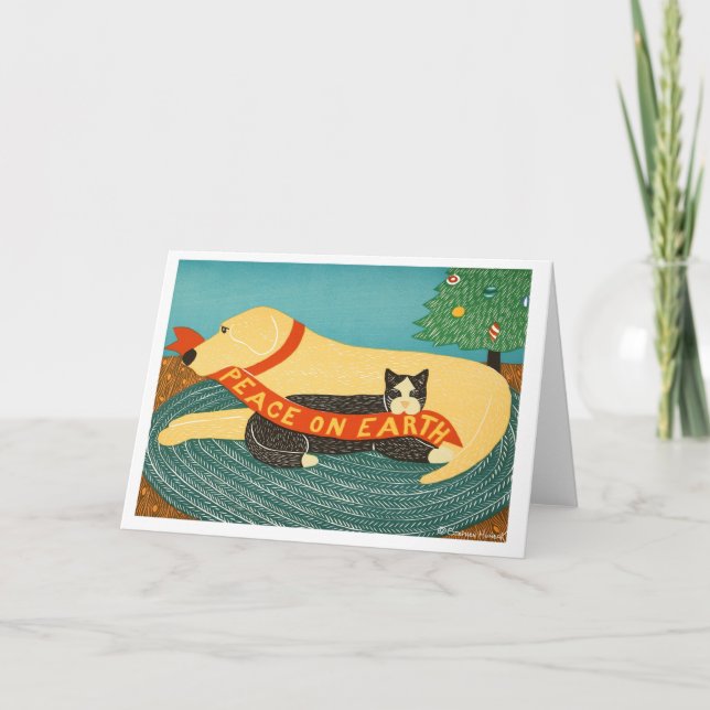 Cartão de Natal de Paz na Terra - Stephen Huneck (Frente)