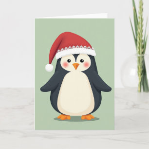 Cartão de Natal de Pinguim Fofo