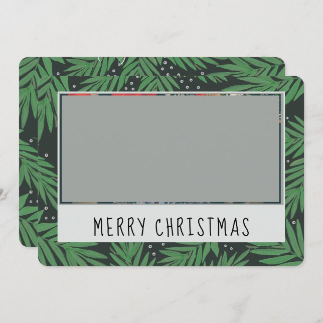 Cartão de Natal de Pino Verde de Dois Lados (Frente/Verso)