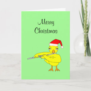 Cartão de Natal de Pintinho de Flute para Bonés 