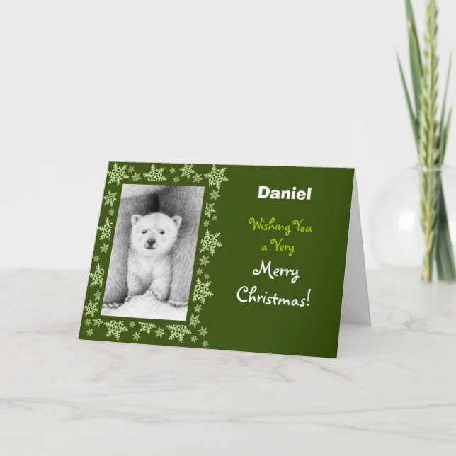 Cartão de Natal de Polar Bear Cub (Frente)