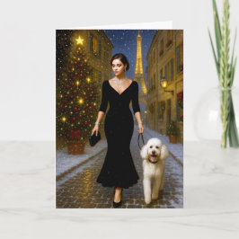 Cartão de Natal de Poodle Padrão