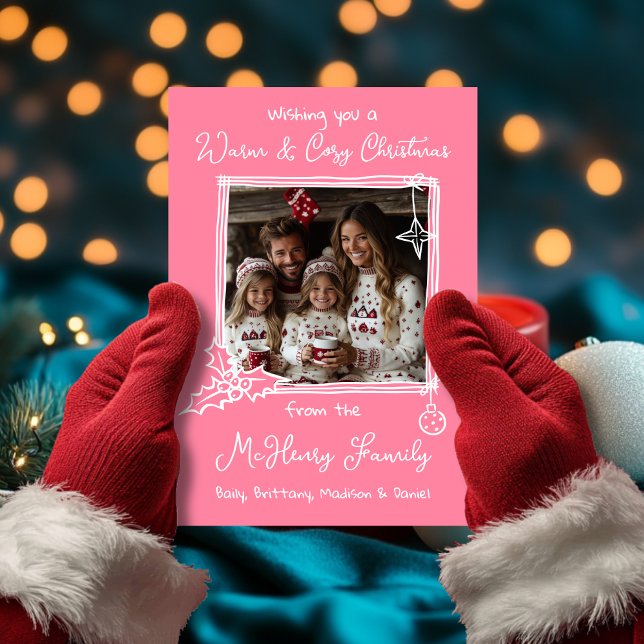 Cartão de Natal de Porte Desenrolado e Quente (Criador carregado)