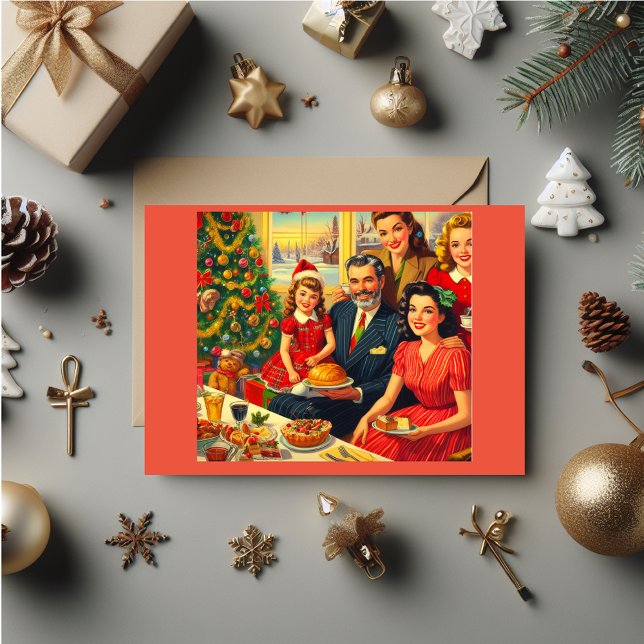 Cartão de Natal de poster de Natal de 40 (The 40s feel Holiday Season. A fun card for the family and friends. Personalize the words and names.)