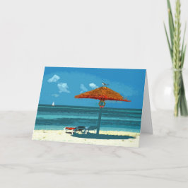 Cartão de Natal de praia tropical Modelo