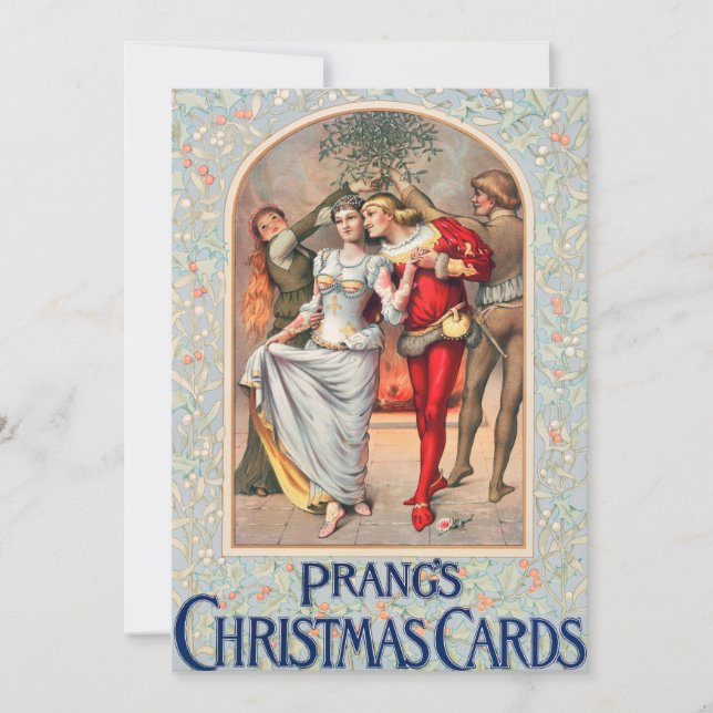 Cartão de Natal de Prang (c. 1886) Convite. (Frente)