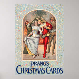 Cartão de Natal de Prang (c. 1886) Impressões Post