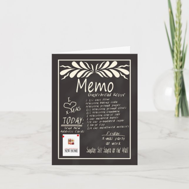 Cartão de Natal de Quadro de Chalkboard de Novo En (Frente)