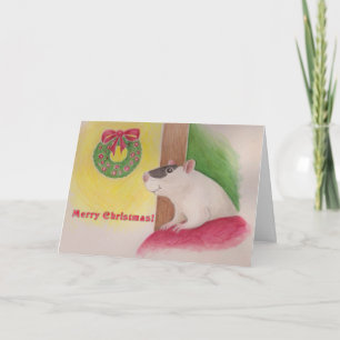 Cartão de Natal de Rato Feliz