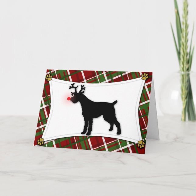 Cartão de Natal de Reindeer para Ponteiro de Cabeç (Frente)