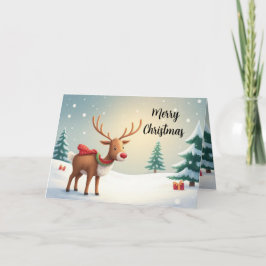 Cartão de Natal de Renascer Pintado à Água