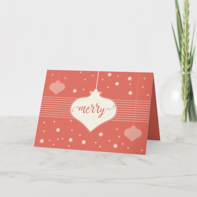 Cartão de Natal de Retro Moderno e Elegante (Frente)