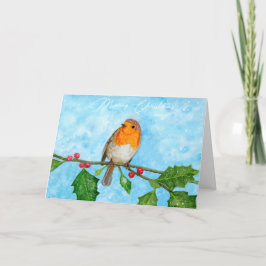 Cartão de Natal de Robin Red Breast