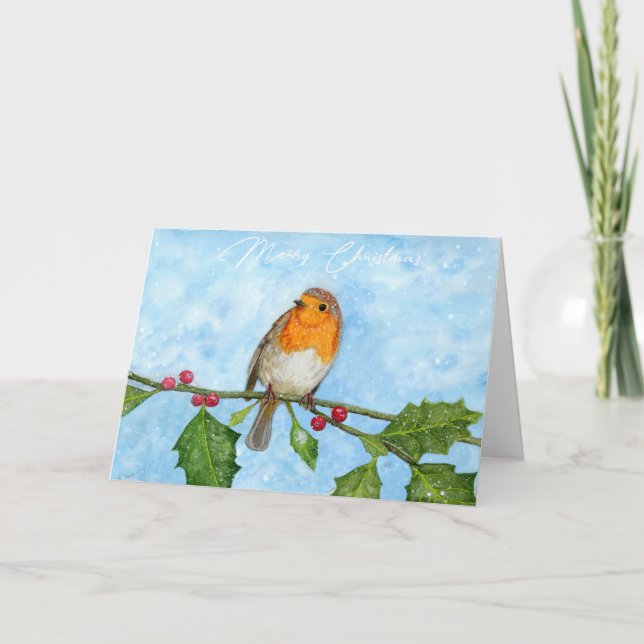 Cartão de Natal de Robin Red Breast (Frente)