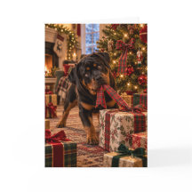 Cartão de Natal de Rottweiler | Rottie Travesso