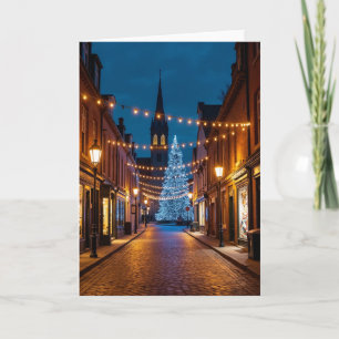 Cartão de Natal de Rua Iluminada