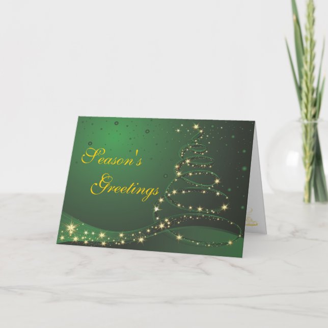 Cartão de Natal de Saudações da Estação de Árvore  (Frente)