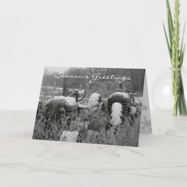 Cartão de Natal de Saudações de Trator Season (Frente)