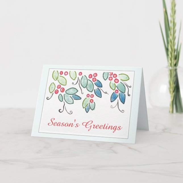 Cartão de Natal de Saudações de Vintage Season (Frente)