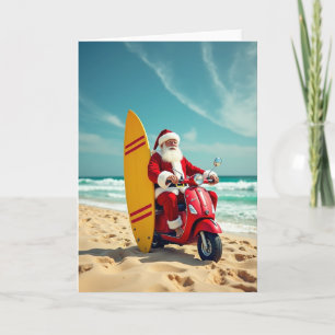 Cartão de Natal de Scooter da Praia dos Papais Noé