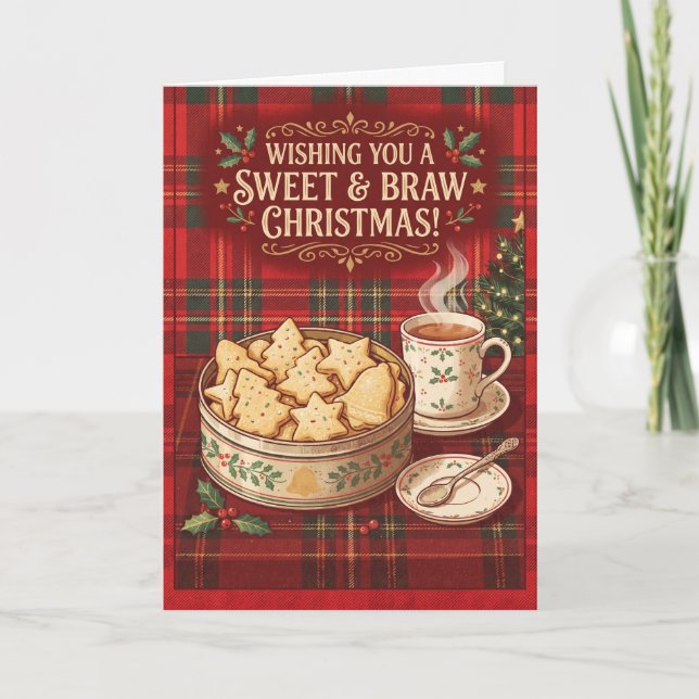 Cartão de Natal de Shortbread Escocês (Frente)