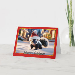 Cartão de Natal de Skunk de Feriado Sacional