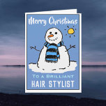 Cartão de Natal de Snowman divertido para uma List<br><div class="desc">Um desenho animado de boneco de neve em um cartão festivo de Natal. Cartão de Natal para uma Lista de Cabelos.</div>