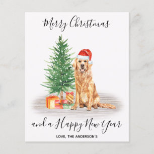 Cartão de Natal de Sobrevoo do Cachorro do Retriev