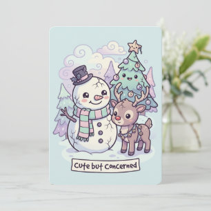 Cartão de Natal de Terror Kawaii Férias Lindas e A