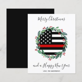 Cartão de Natal de Thin Red Line para Bombeiros