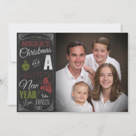 Cartão de Natal de Tipografia do Quadro Chalkboard