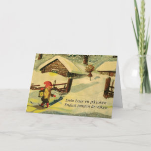 Cartão de Natal de Tomten com poema de Viktor