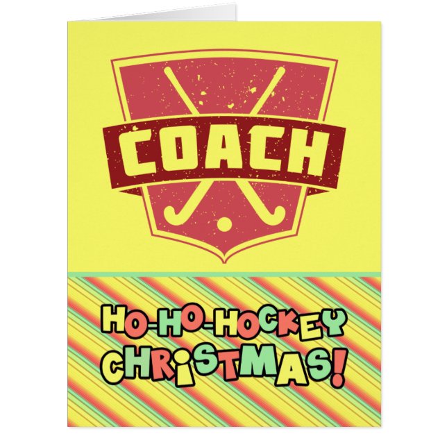 Cartão de Natal de Treinador de Hóquei em Campo, p (Frente)
