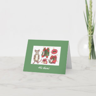 Cartão de Natal de uma boneca de papel para o rato