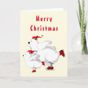 Cartão de Natal de Urso de Pele Feliz