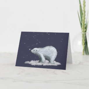 Cartão de Natal de Urso Polar Floco de Neve